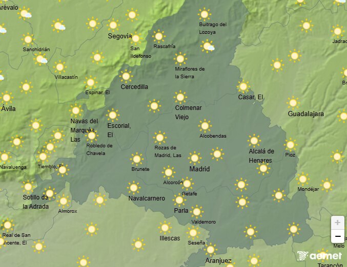 Temperaturas de hasta 38 ºC y cielos soleados en Madrid.