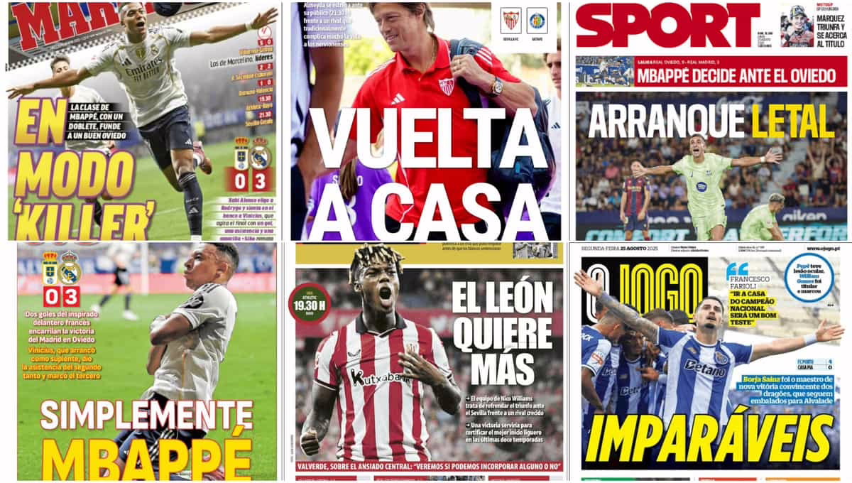 Mbappé, el sucesor de Lewandowski; el debut de Almeyda... así se presentan las portadas.