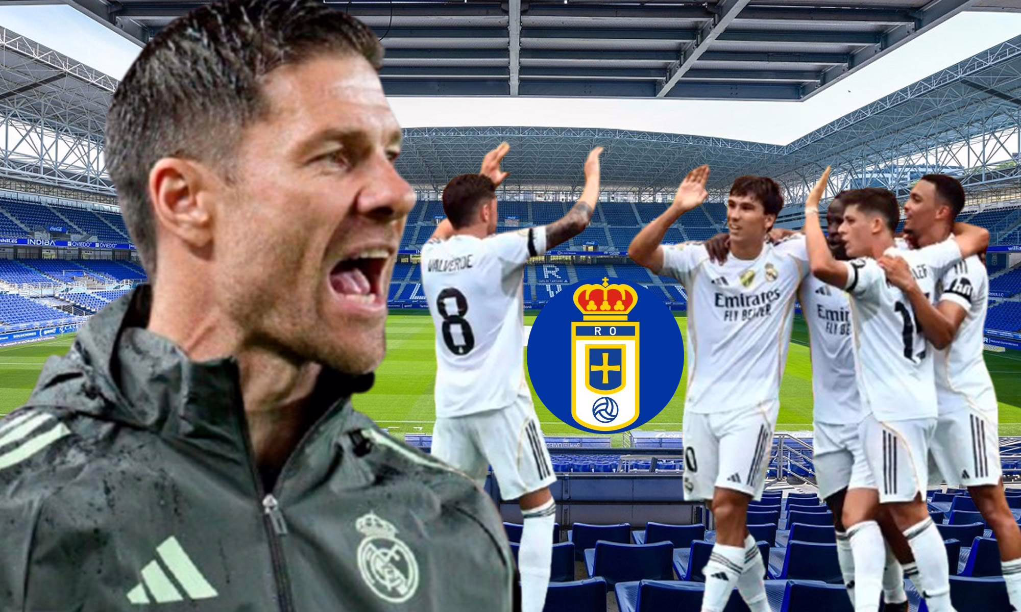Xabi Alonso ha ensayado una nueva línea ofensiva para el partido en Oviedo.
