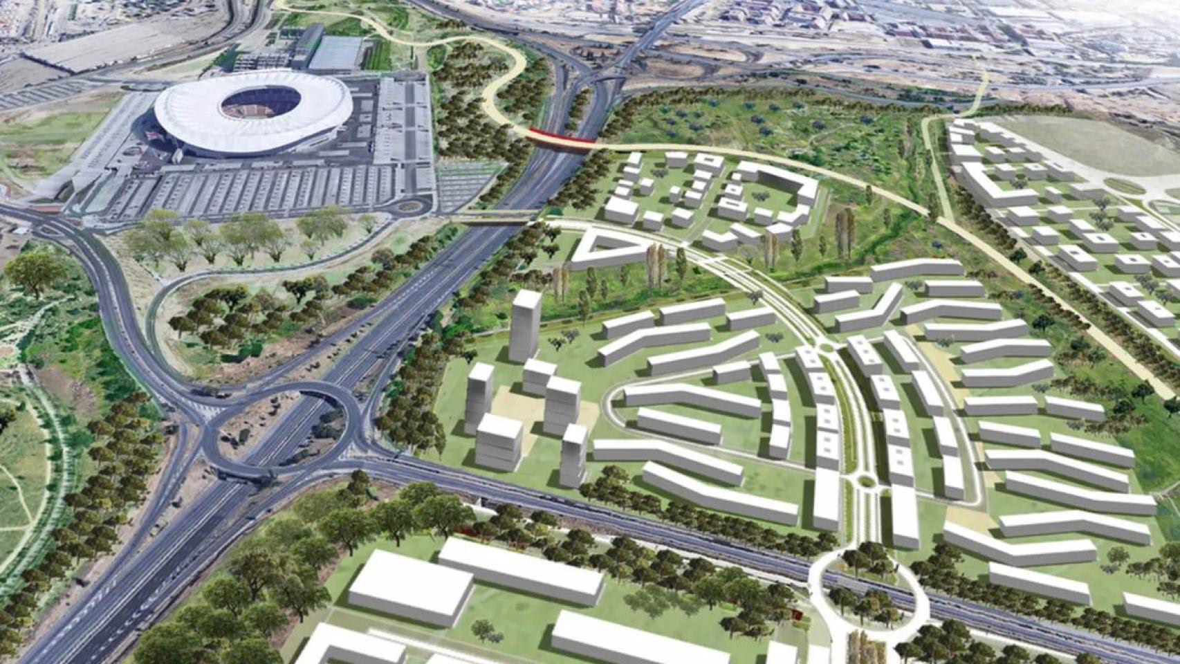 18,000 viviendas, la mitad con protección, junto a un extenso parque y el estadio.