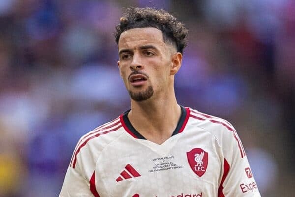 LONDRES, Inglaterra - Domingo 10 de agosto de 2025: Curtis Jones de Liverpool durante el partido de escudo comunitario de FA entre Crystal Palace FC y Liverpool FC en el estadio Wembley. Palace ganó 3-1 en penalizaciones después de un empate 2-2. (Foto de Harry Murphy / Propaganda)