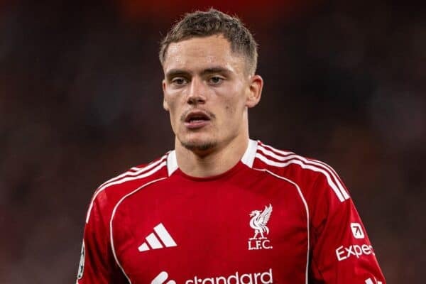 Liverpool, Inglaterra - Miércoles 17 de septiembre de 2025: Florian Wirtz de Liverpool durante el partido de la UEFA Champions League entre el Liverpool FC y el Atlético de Madrid FC en Anfield. Liverpool ganó 3-2. (Foto de David Rawcliffe / Propaganda)