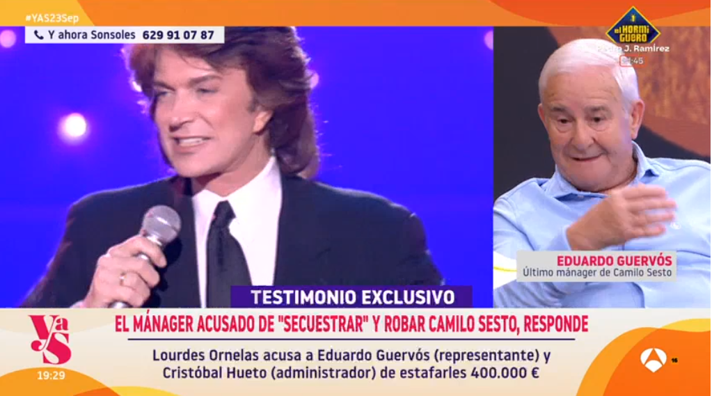 Eduardo Guervós, mánager de Camilo Sesto en 'Y ahora Sonsoles'. (Foto: Antena 3)