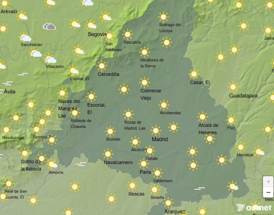 Pronóstico del clima en Madrid para hoy: soleado y temperaturas de hasta 31°C.