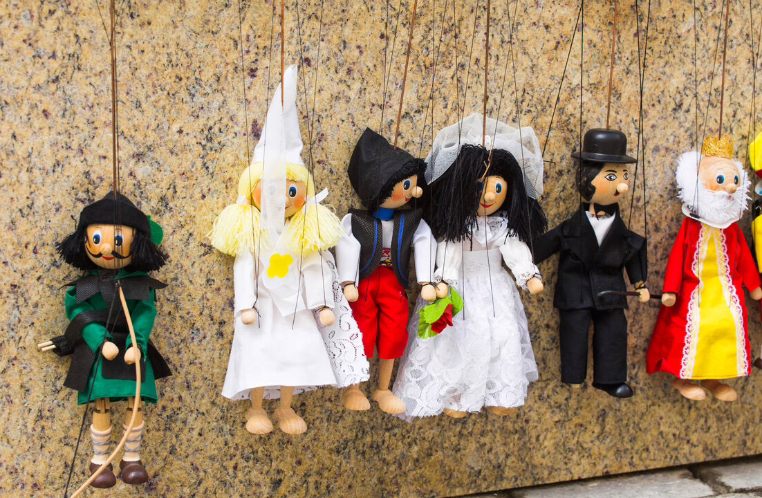 Títeres y marionetas infantiles en El Retiro.