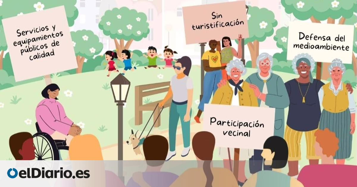 Una protesta de vecinos en apoyo al espacio público da inicio a las Fiestas de la Melonera en Arganzuela.