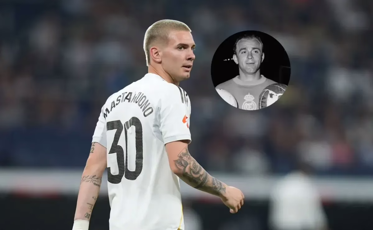 Vínculo histórico entre Mastantuono y Di Stéfano tras su anotación.