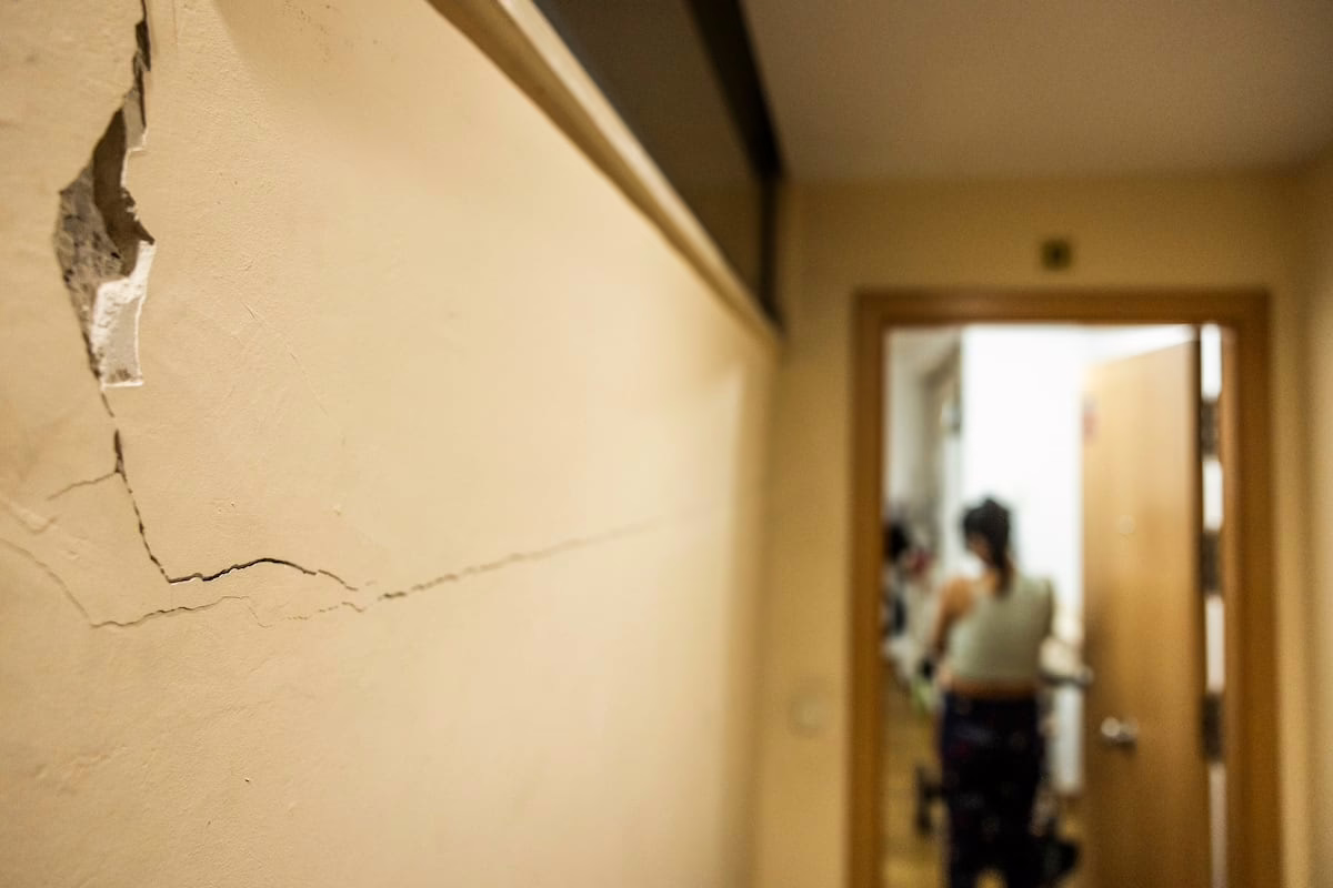 Una víctima de violencia de género y sus hijas viven en condiciones precarias, rodeadas de grietas y humedad, tras ser reubicadas por la Sareb | Noticias de Madrid