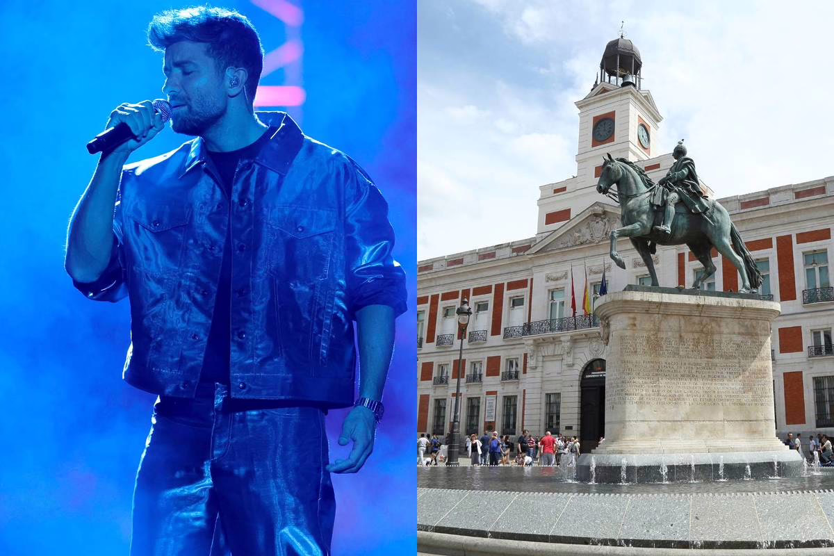 Concierto gratuito de Pablo Alborán en la Puerta del Sol de Madrid para lanzar su nuevo álbum.