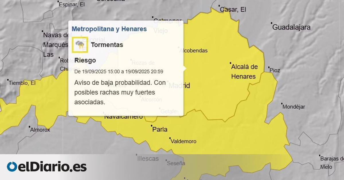 Advertencia en Madrid por tormentas y viento este viernes, que lleva al cierre de sus parques históricos.