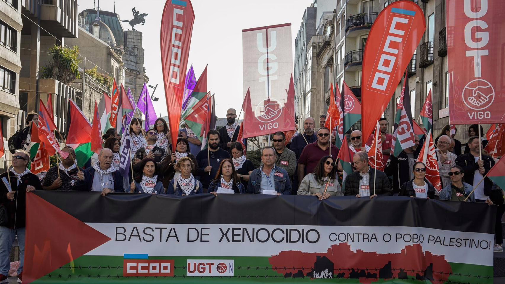 Miles de personas se suman a la jornada de huelgas en respaldo a Palestina.