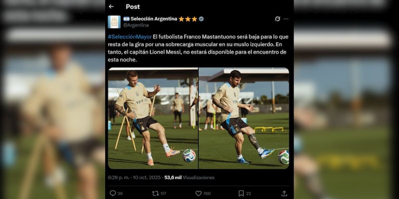 Alerta en el Real Madrid: una lesión de Franco Mastantuono lo deja fuera de los amistosos de la Selección Argentina