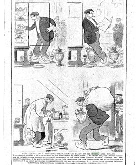 Imagen secundaria 2 - Rafael Coba, tras su detención y en el interrogatorio del juez en la cárcel. Viñeta de Sileno.