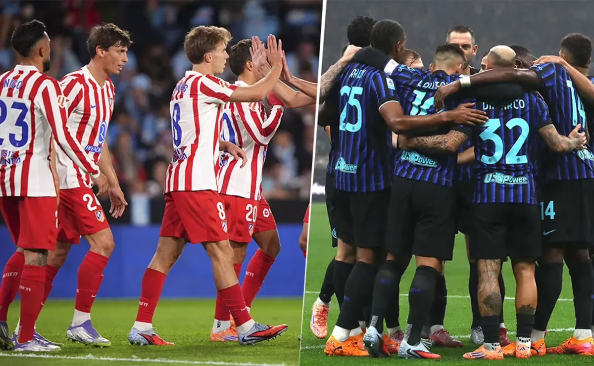 Las formaciones del Atlético de Madrid y el Inter para el partido amistoso.