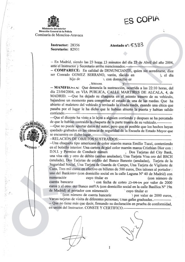 Begoña Gómez robo