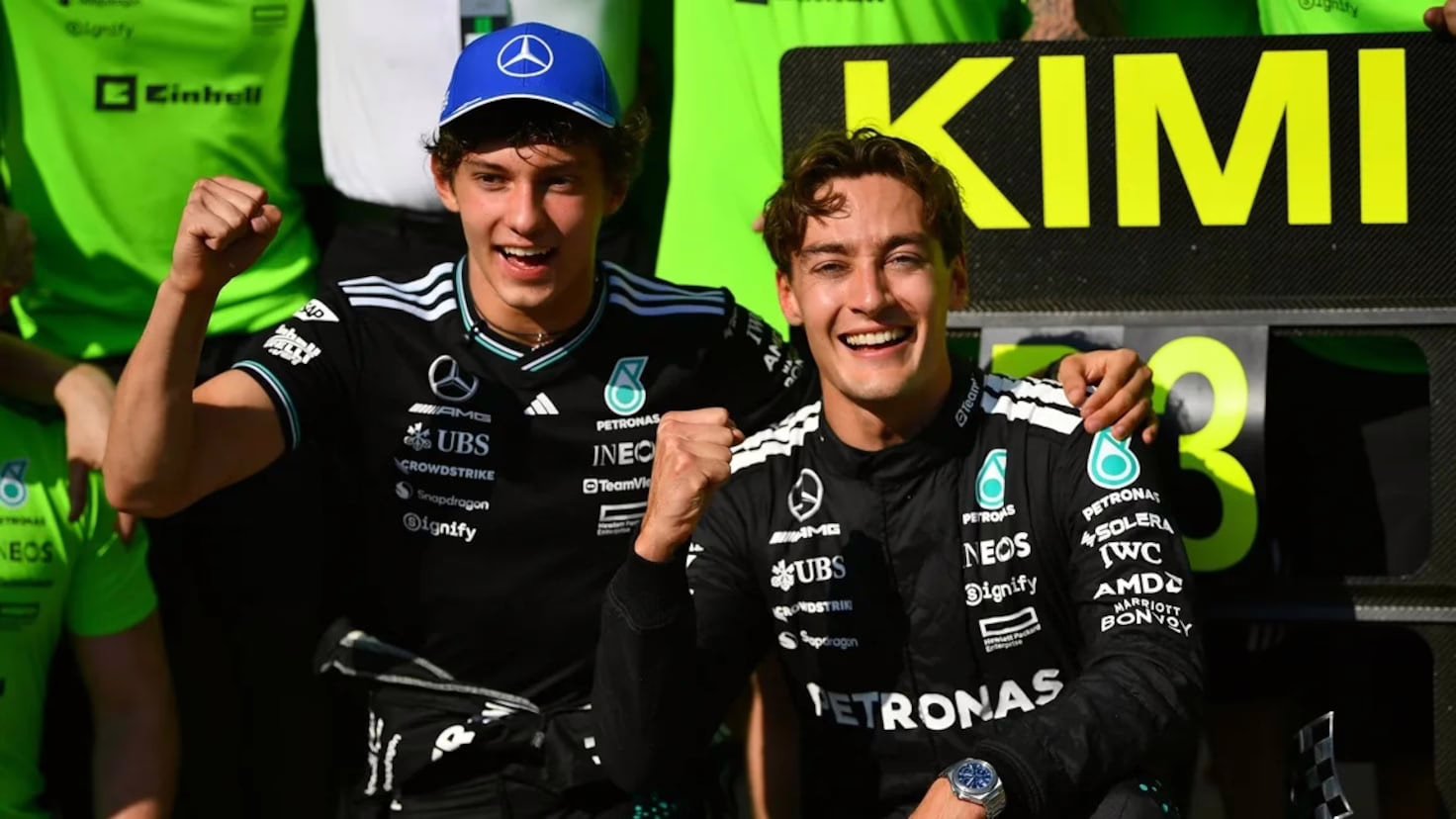 Mercedes extiende el contrato de Russell y Antonelli, pero solo por un año.