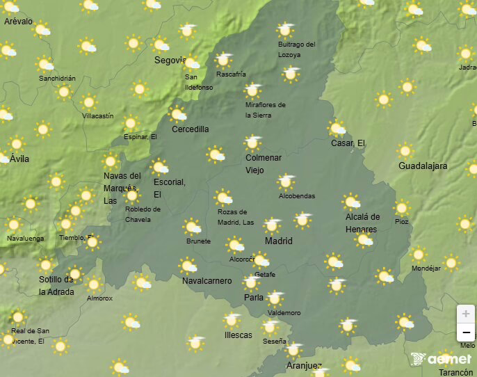 Sábado soleado con nubes elevadas.