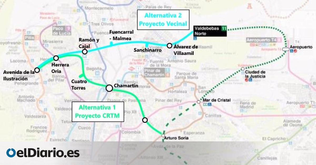 Siete agrupaciones vecinales solicitan a Metro de Madrid extender la línea 11 hacia el norte hasta la avenida de la Ilustración.