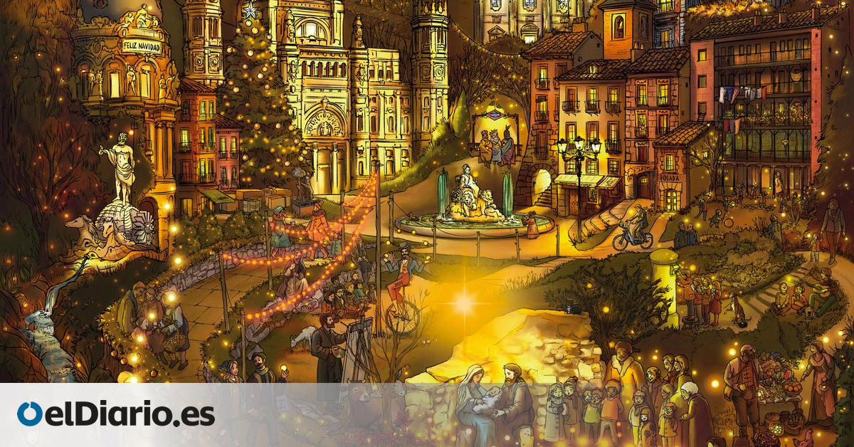 Los 73 misterios del cartel navideño de Madrid: la chulapa de Carabanchel, Torres Blancas y el 2 de Mayo.