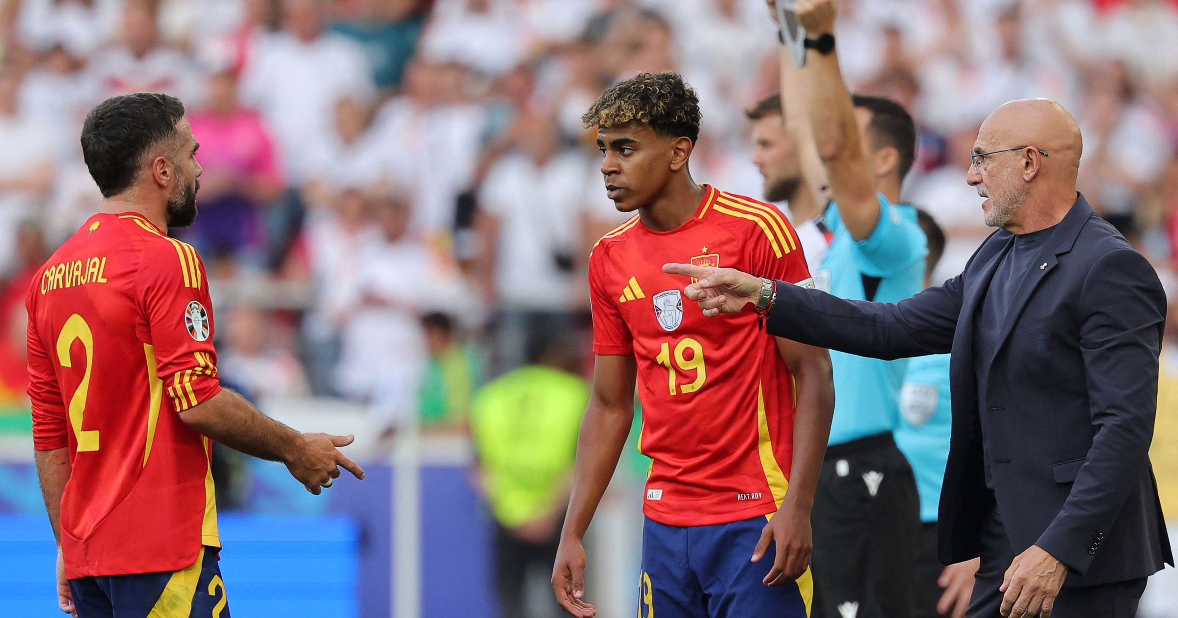 De la Fuente resuelve el conflicto entre Lamine y Carvajal en beneficio de la Selección: "No hay disputa. Lo colectivo está por encima de lo personal."