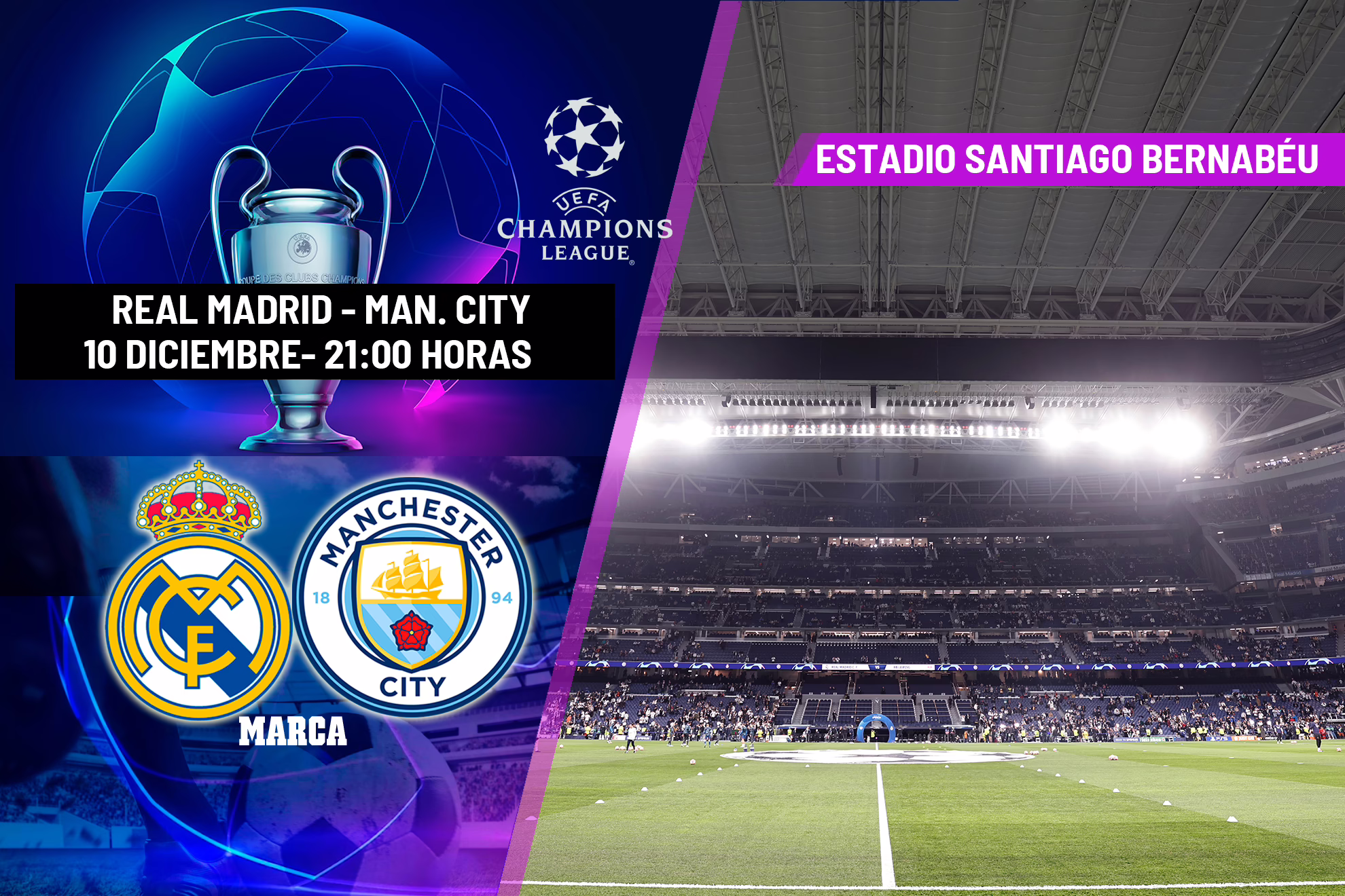 Transmisión en vivo del Real Madrid contra el Manchester City.