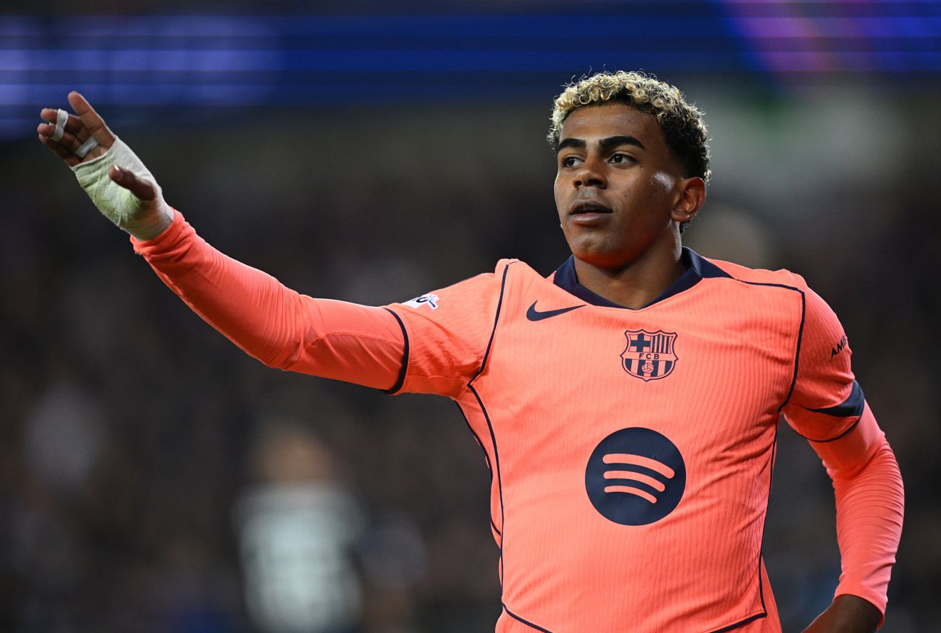 Lamine Yamal en acción contra el Club Brugge la semana pasada.