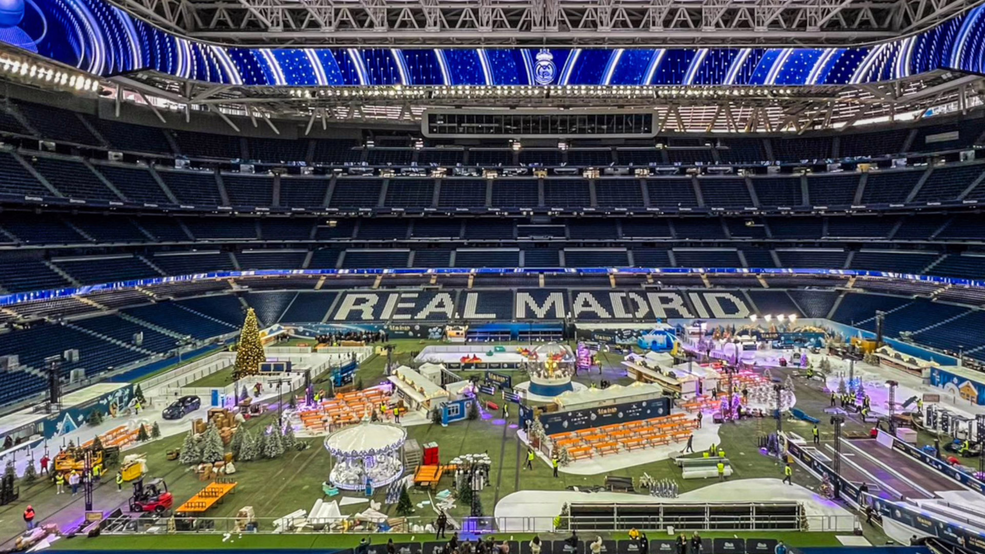 El Real Madrid convierte el Bernabéu en un parque temático festivo.