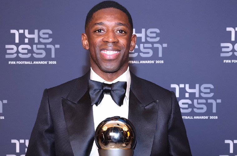 Dembélé y Bonmatí, destacados ganadores en los premios FIFA.