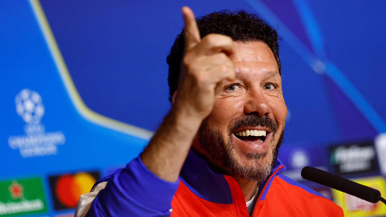 Diego Simeone celebra 14 años como entrenador del Atlético de Madrid.