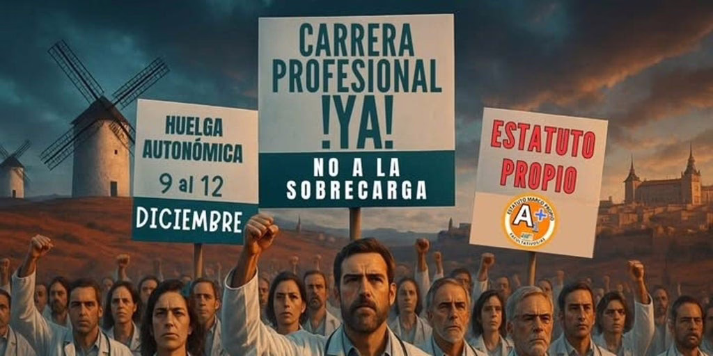 Cinco mil médicos de Castilla-La Mancha se convocan mañana a una huelga para demandar la reinstauración de la Carrera Profesional.