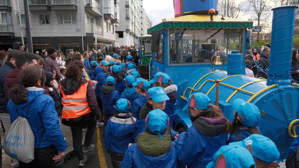 Carroza de la Policía Local en la Cabalgata de Reyes 2026 en A Coruña.