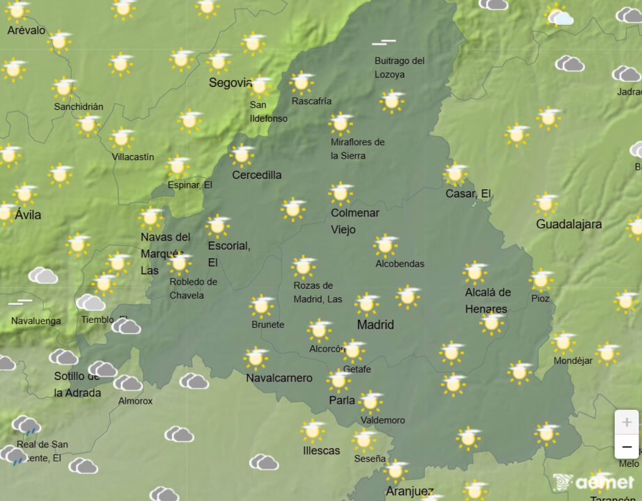 El clima de hoy en la Comunidad de Madrid: cielos nublados y frescura por la mañana.