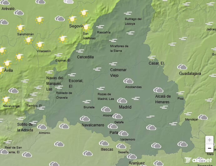 El clima actual en la Comunidad de Madrid: neblina y frescor moderado.