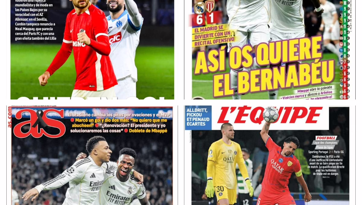El renovado Real Madrid y Vinicius cautivan al Bernabéu, Sevilla y Betis están en busca de anotaciones, el Barça se enfrenta al frío, Rafa Jódar destaca... así se presentan las portadas.