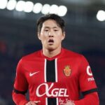 Kang-In Lee con la camiseta del Mallorca durante un partido en Son Moix.