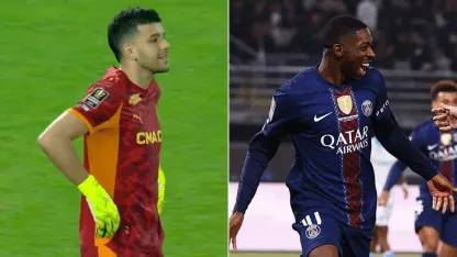 El insólito error de Rulli y Medina en la derrota ante el PSG, campeón de la Supercopa de Francia