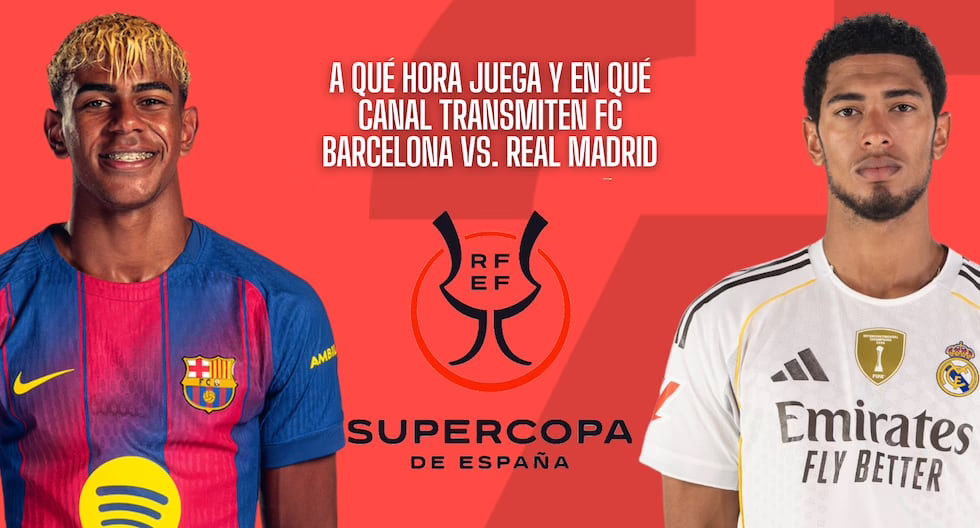 ¿A qué hora y en qué canal se transmite hoy en vivo el partido FC Barcelona vs. Real Madrid por la final de la Supercopa de España 2026 en EE. UU. y México? Horarios y canales para El Clásico.