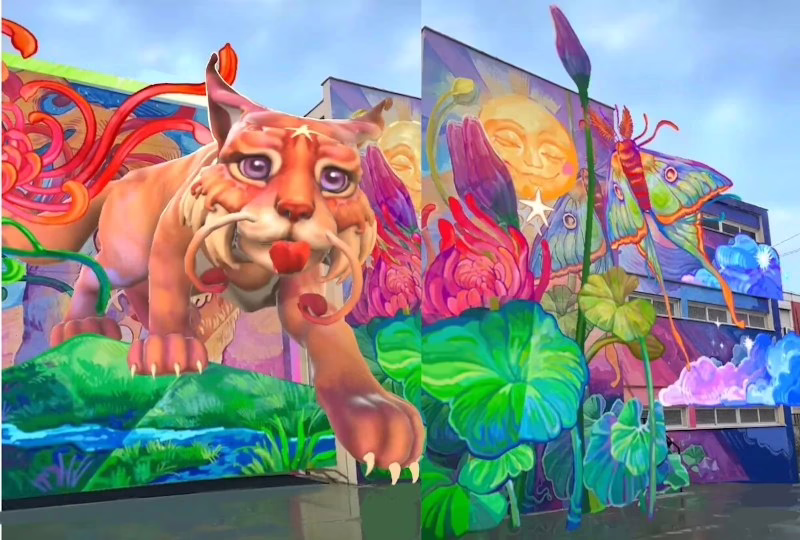 Mural en 3D de Moratalaz que aspira a ser el mejor del mundo.