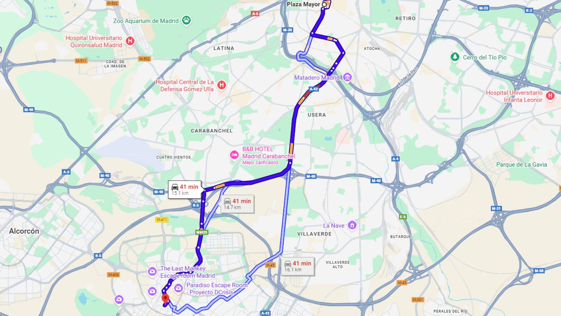 Mapa Madrid-Leganés