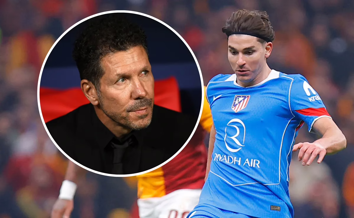 Diego Simeone apoyó a Julián Álvarez tras el empate del Atlético de Madrid en la Champions.