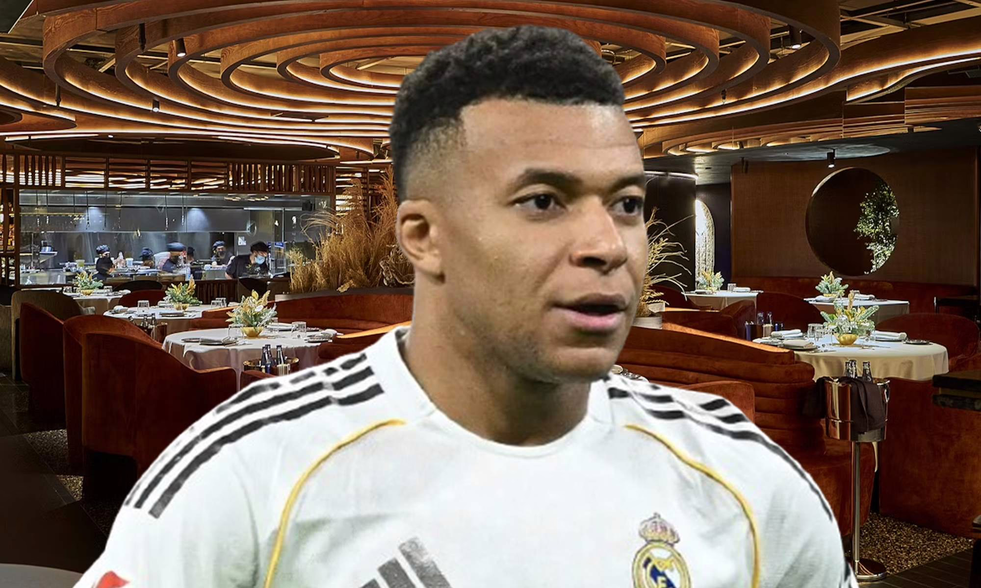 Mbappé optó por el restaurante Leña en una de sus primeras salidas...