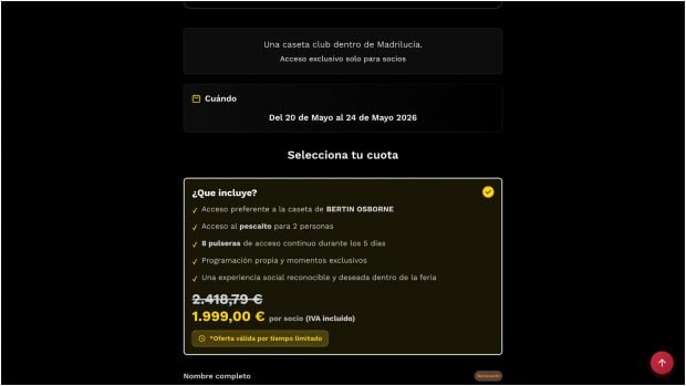 Los requisitos para formar parte de la caseta de Bertín Osborne. (Foto: Madridlucía)