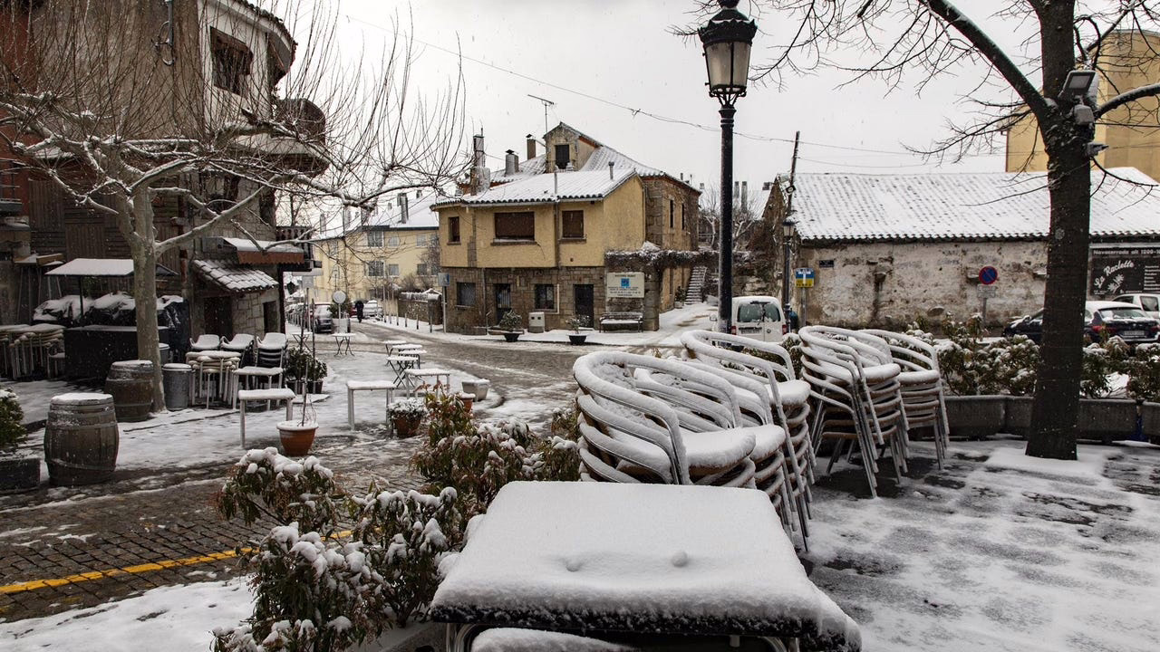 Aviso de nevadas y vientos intensos en Madrid.