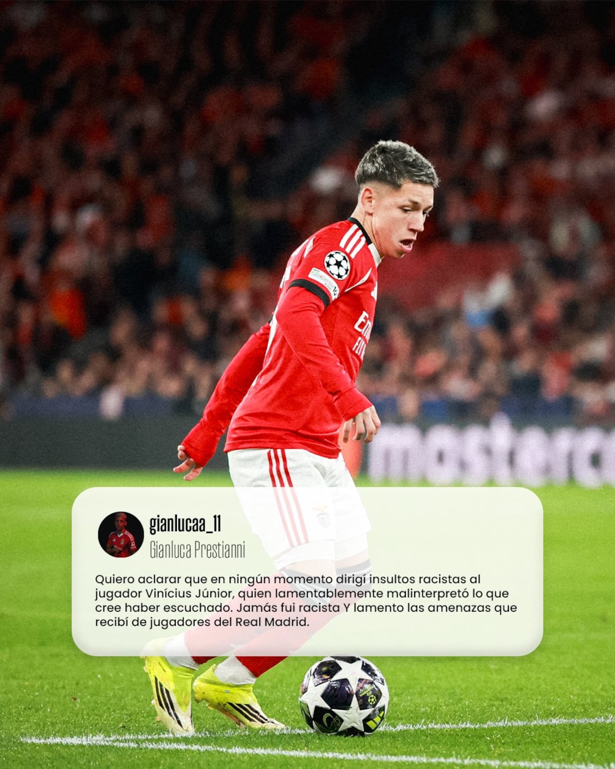 Prestianni viaje a Madrid y Benfica reta a la UEFA