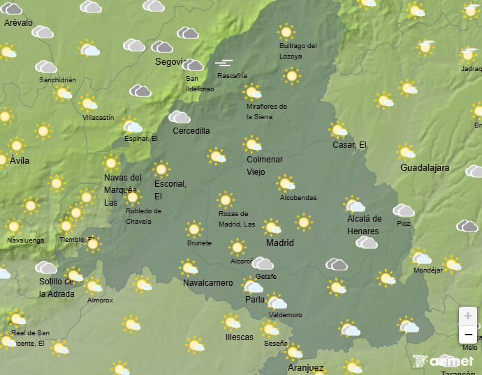 El clima actual en Madrid: nubes y rachas de viento.