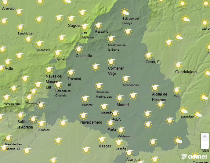 Temperaturas de hasta 21 ºC con nubes elevadas.