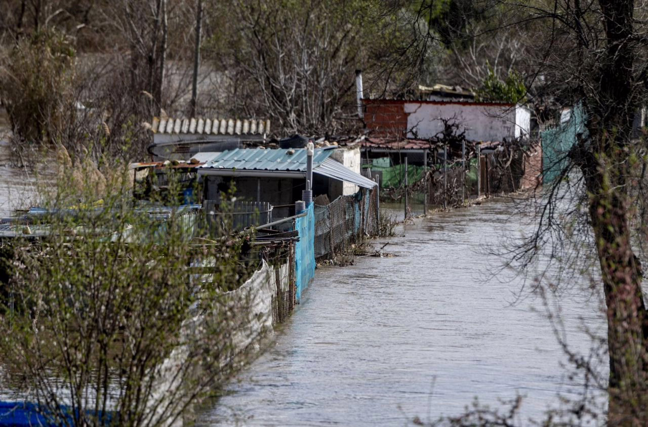 Ecologistas advierten que el aumento del nivel del Jarama inunda las construcciones ilegales en San Fernando.