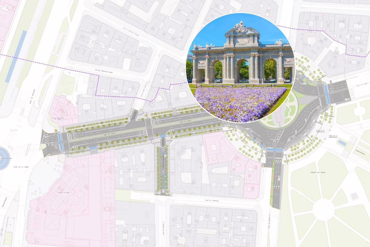 Comienzan los desvíos en la calle Alcalá debido a la construcción del nuevo bulevar.