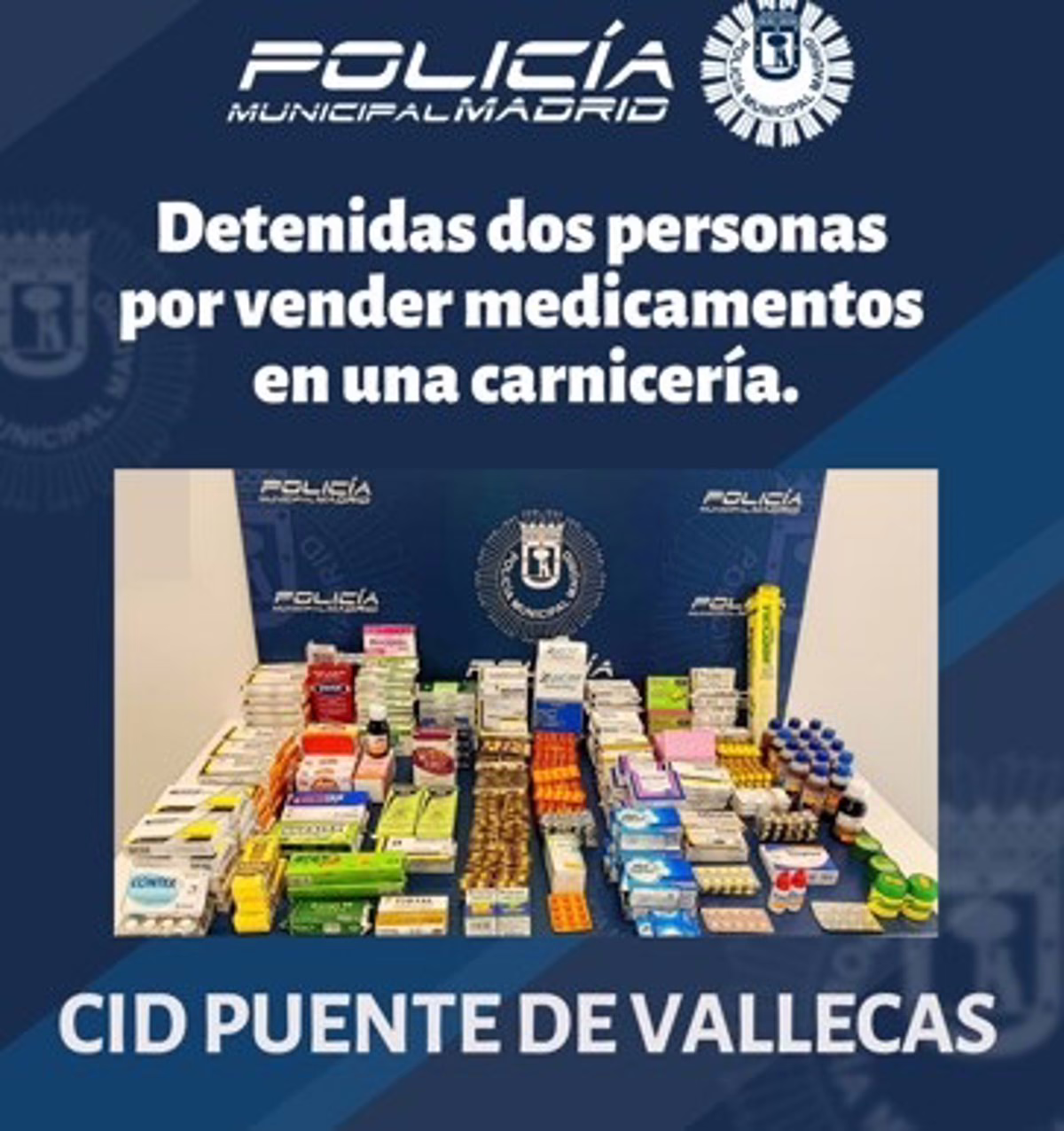 Capturada una pareja paraguaya por comercializar fármacos en una carnicería en Puente de Vallecas.
