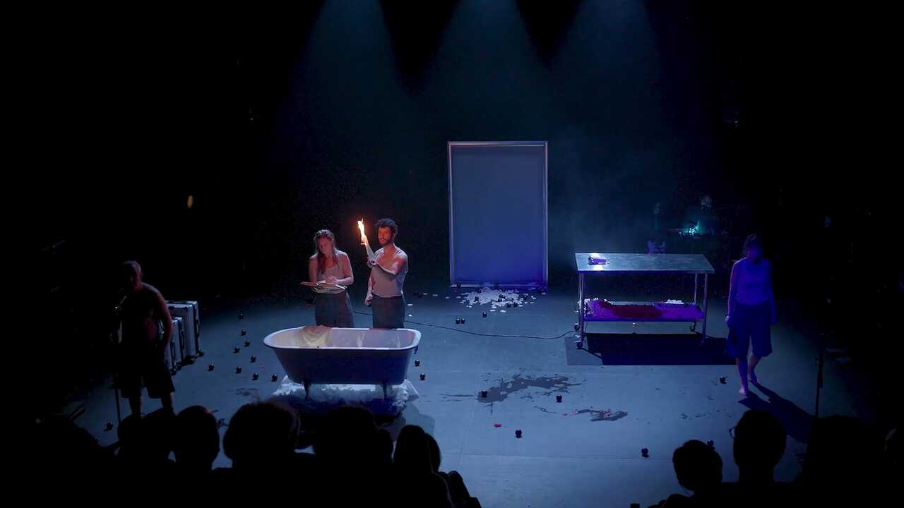 Un momento de 'El hambre imposible'. Imagen cedida por la Compañía Teatro de los Invisibles.